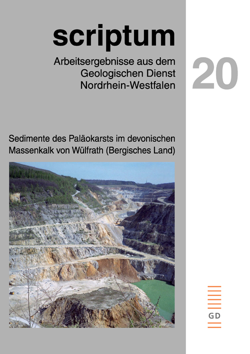 Cover zu Heft 20: Sedimente des Paläokarsts im devonischen Massenkalk von Wülfrath (Bergisches Land).