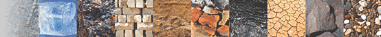 Banner mit Bildern von Sand, Kies und Gestein