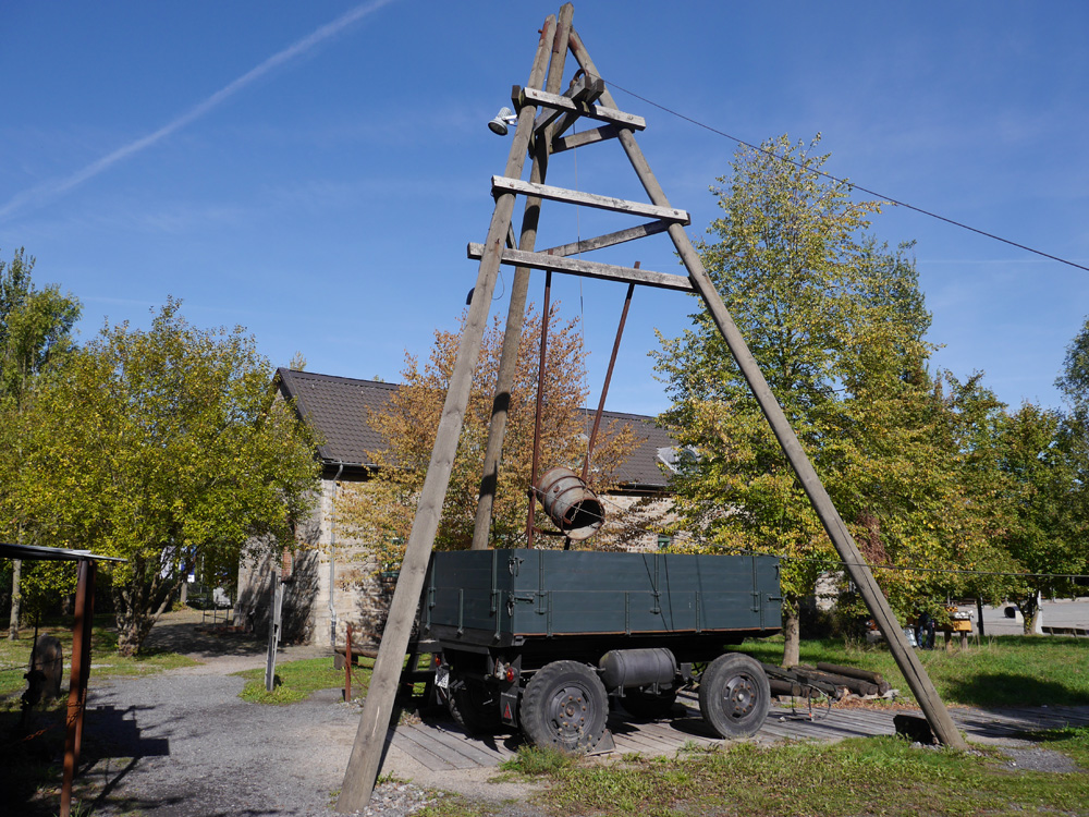 Foto: Rekonstruktion einer Kleinzeche auf dem Gelände des LWL-Museums Zeche Nachtigall in Witten 