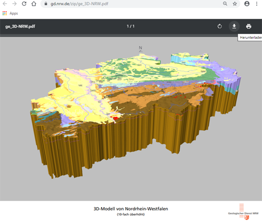 Screenshot 3D-PDF-Download bei Chrome; gespeicherte PDF öffnen