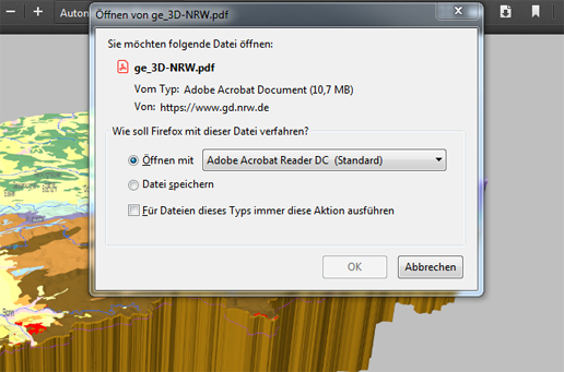 Screenshot 3D-PDF öffnen bei Fifefox