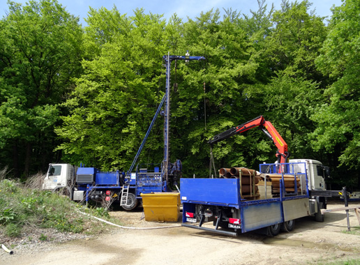 Foto vom Bohrplatz der Kernbohrung Hastenrath