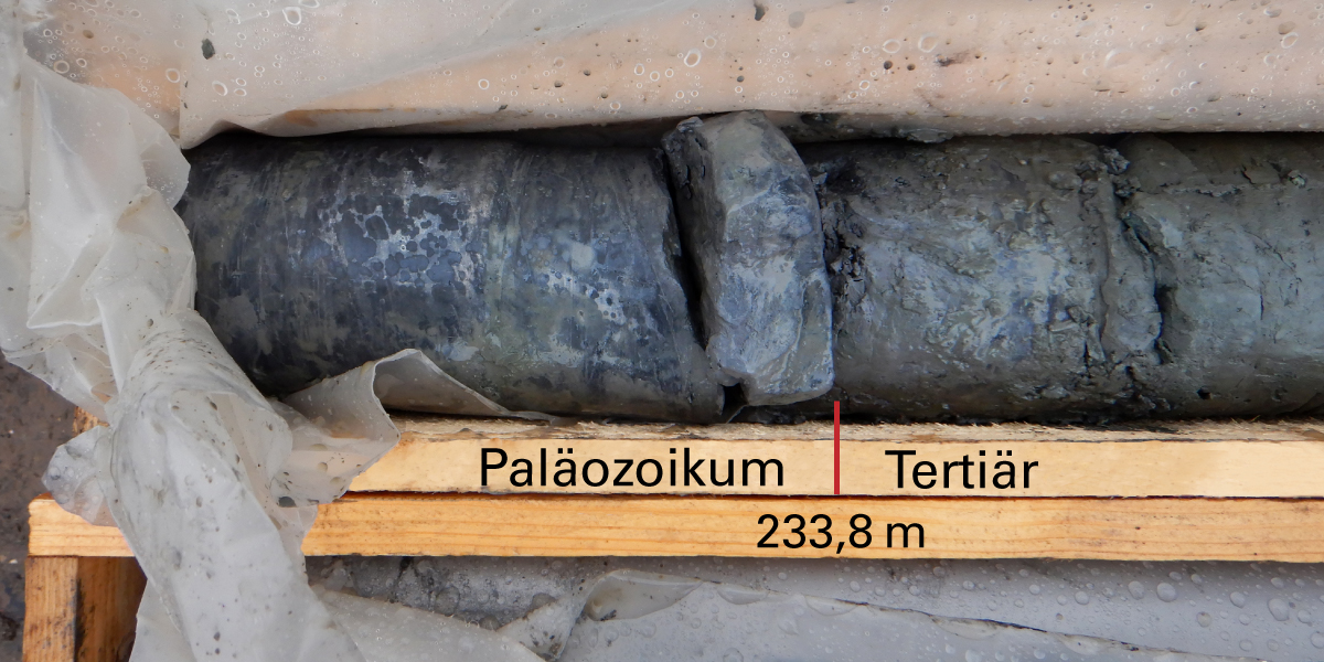 Bohrung Düsseldorf-Messe: Tertiär auf Paläozoikum