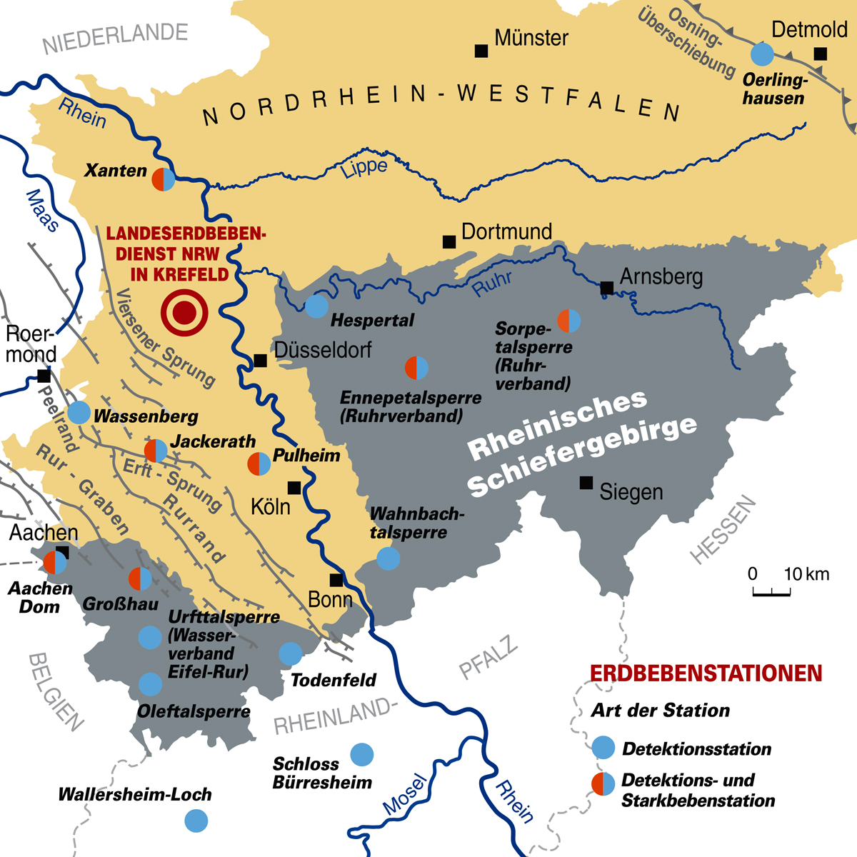 Messstationen des Landeserdbebendienstes NRW