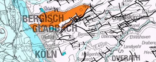 Hydrogeologische Karte von NRW - Auszug rechtsrheinisch