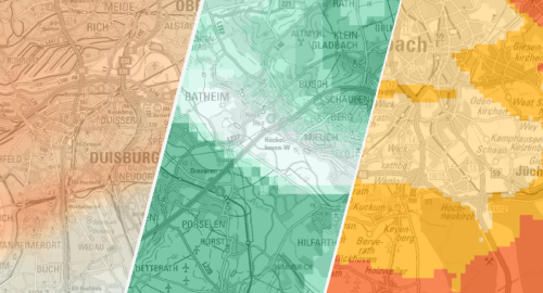 Ausschnitte der Datensätze des Informationssystems Geothermie von NRW