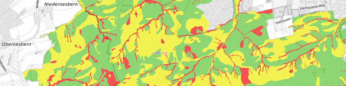 Ausschnitt aus der Forstlichen Standortkarte von Nordrhein-Westfalen 1 : 5 000