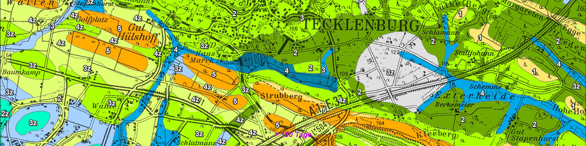 Ausschnitt aus der Forstlichen Standortkarte von Nordrhein-Westfalen 1 : 50.000