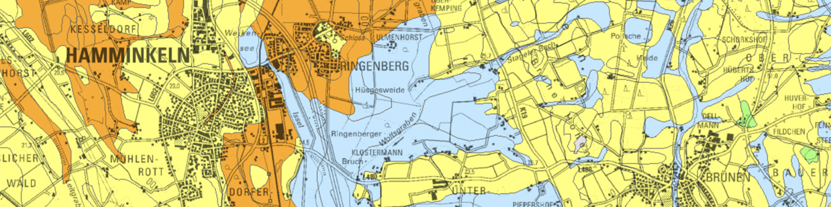 Ausschnitt aus der Bodenkarte von Nordrhein-Westfalen 1 : 50.000
