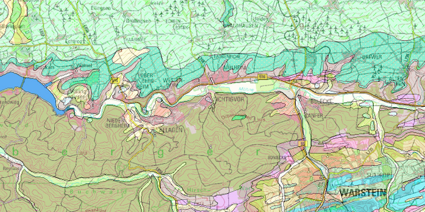 Geologische Karte von NRW 1 : 100.000 | Geologischer Dienst NRW