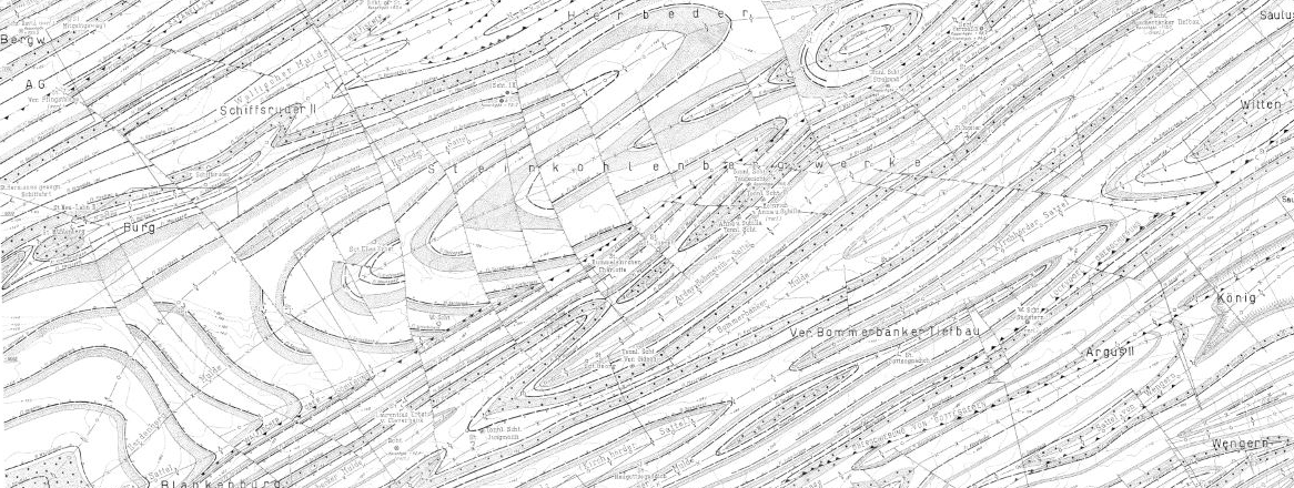 Ausschnitt Geologische Karte des Rheinisch-Westfälischen Steinkohlengebietes 1:10.000