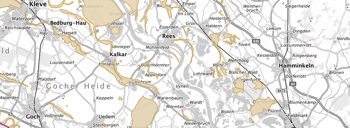 Ausschnitt aus der Karte Geotopkataster - Geotope in NRW