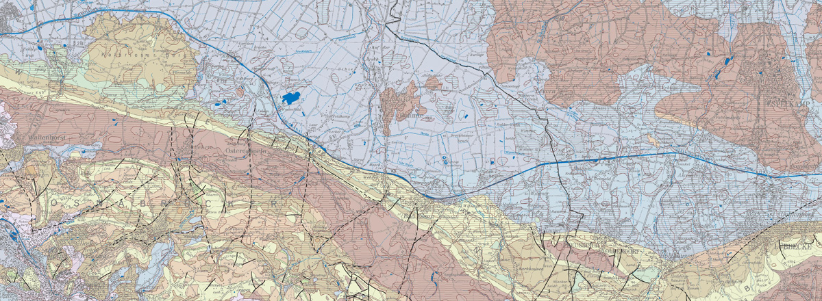 Ausschnitt Hydrogeologischen Karte von Nordrhein-Westfalen 1:100.000