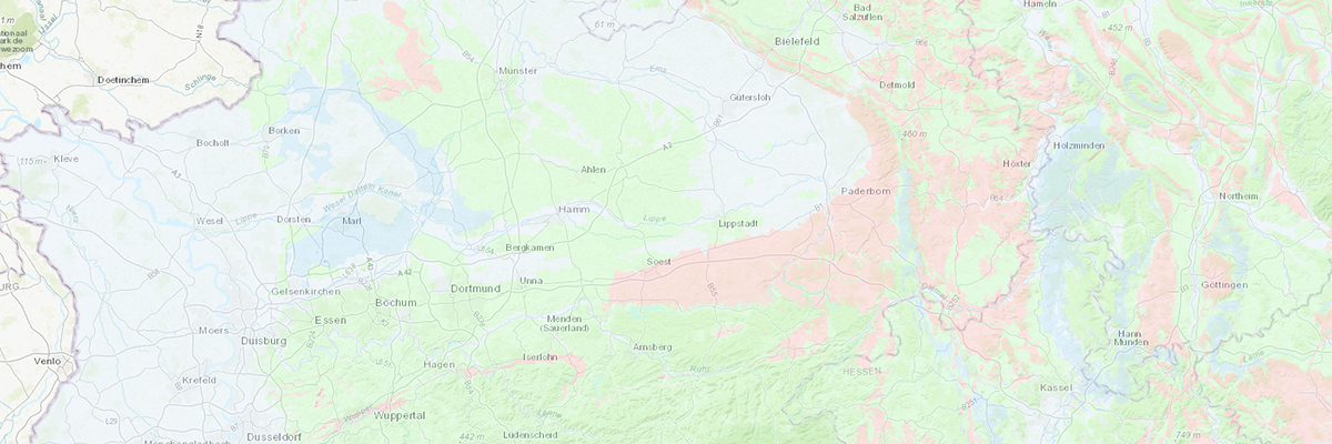 Ausschnitt Hydrogeologische Karte von Nordrhein-Westfalen 1:250.000