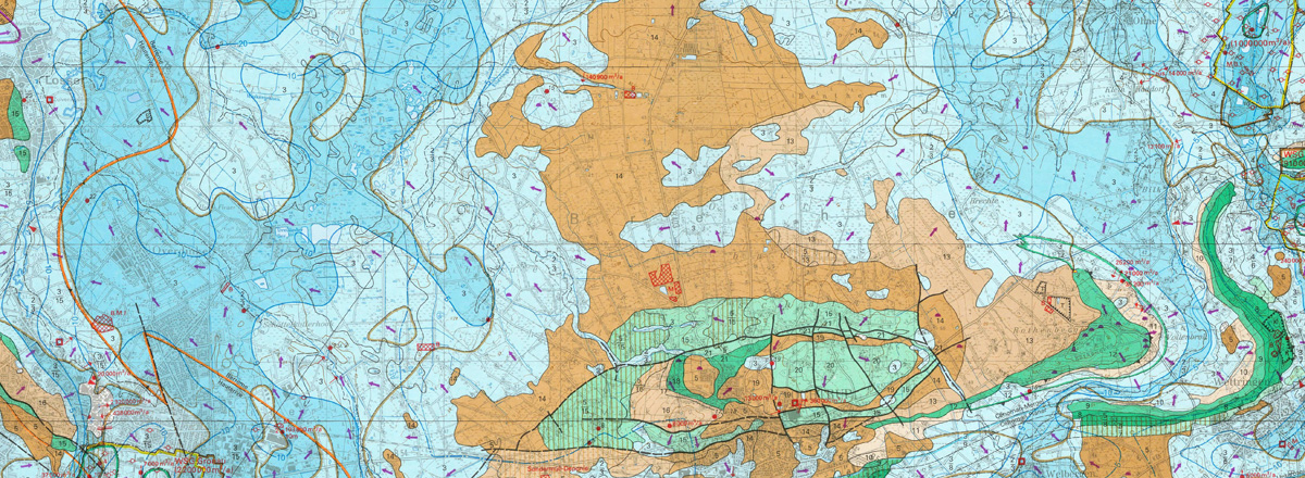 Ausschnitt Hydrogeologischen Karte von Nordrhein-Westfalen 1:50.000
