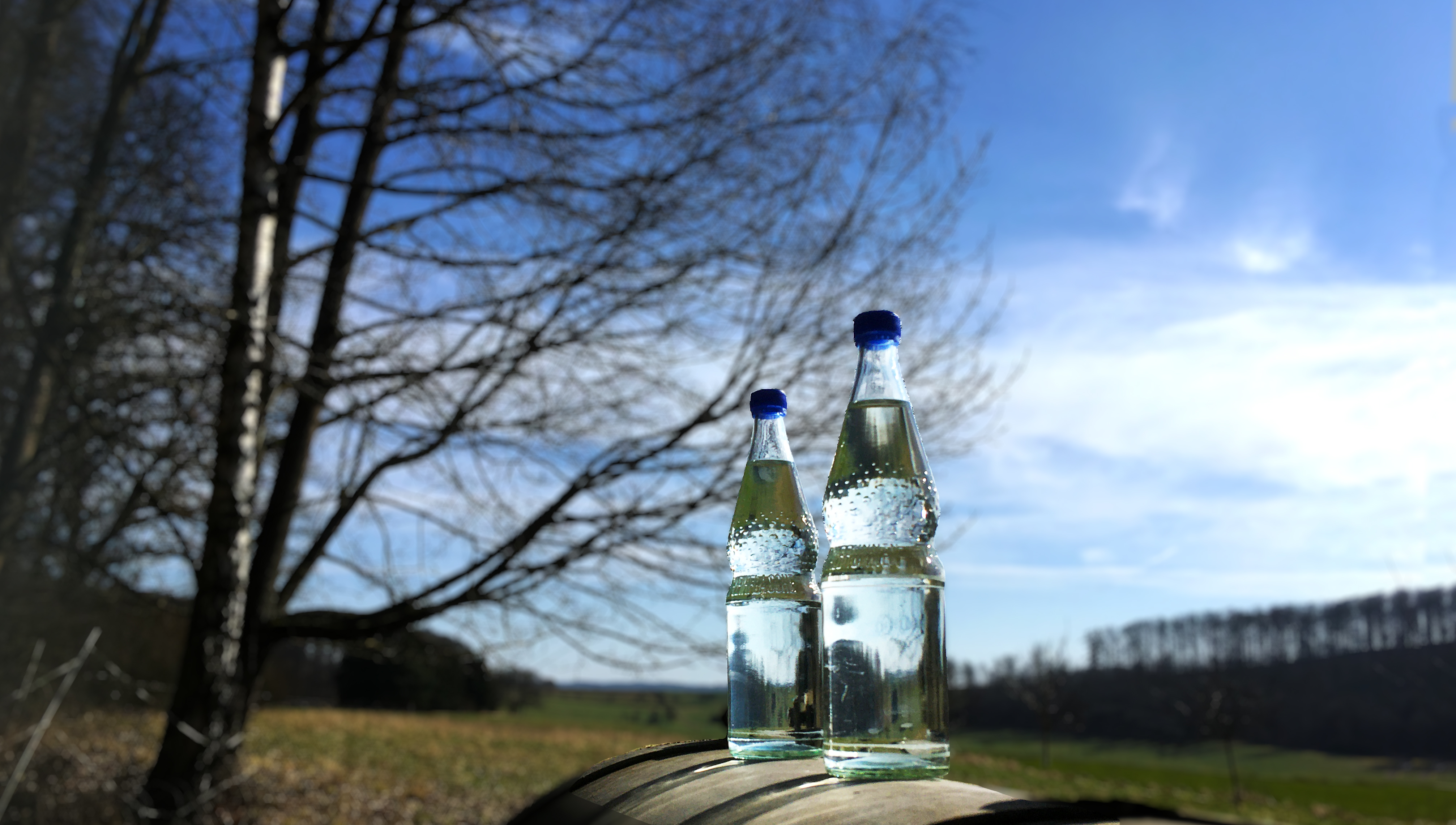 Flaschen mit Trinkwasser